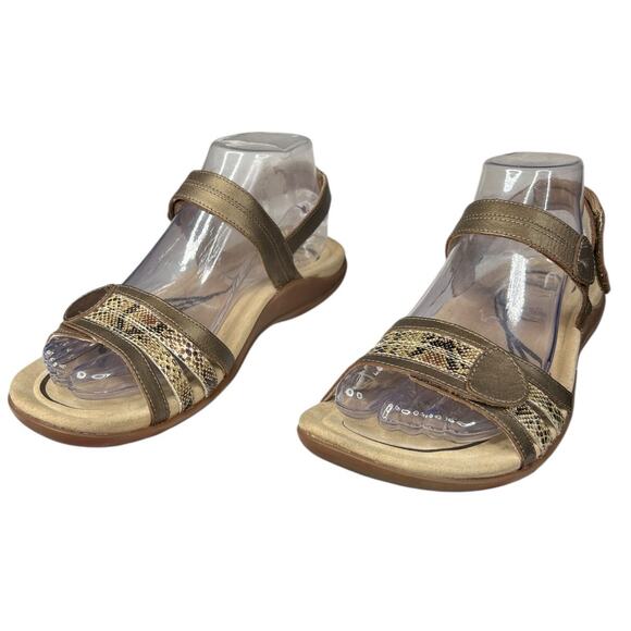 Abeo Women’s Brynn Brown Snakeskin Print Leather Slingback Sandal Size US 8 - Picture 6 of 11